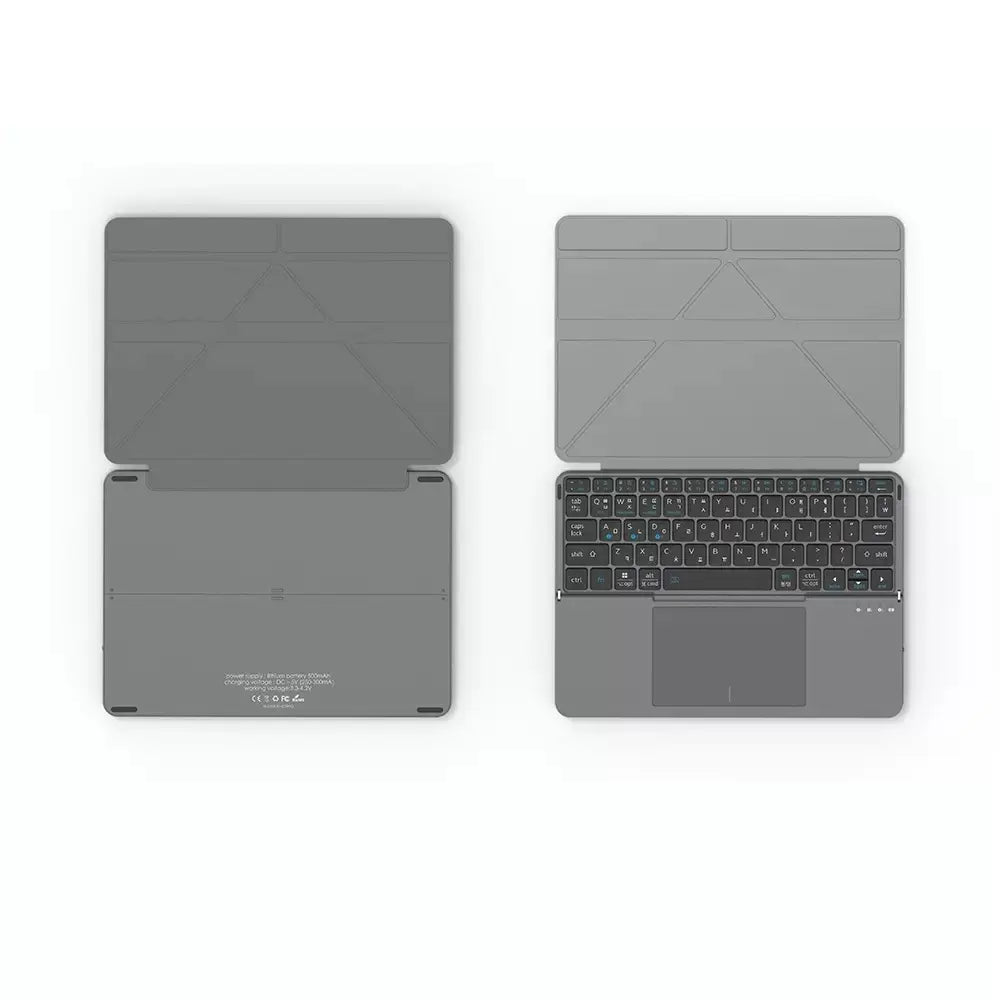 Portable Wireless BT Foldable Keyboard New Detachable Leather Stand for Tablet Phone Touch Typing Mini Keyboard with Ergonomic Design Summervibes, External Keyboard, Ergonomic Keyboard Pad