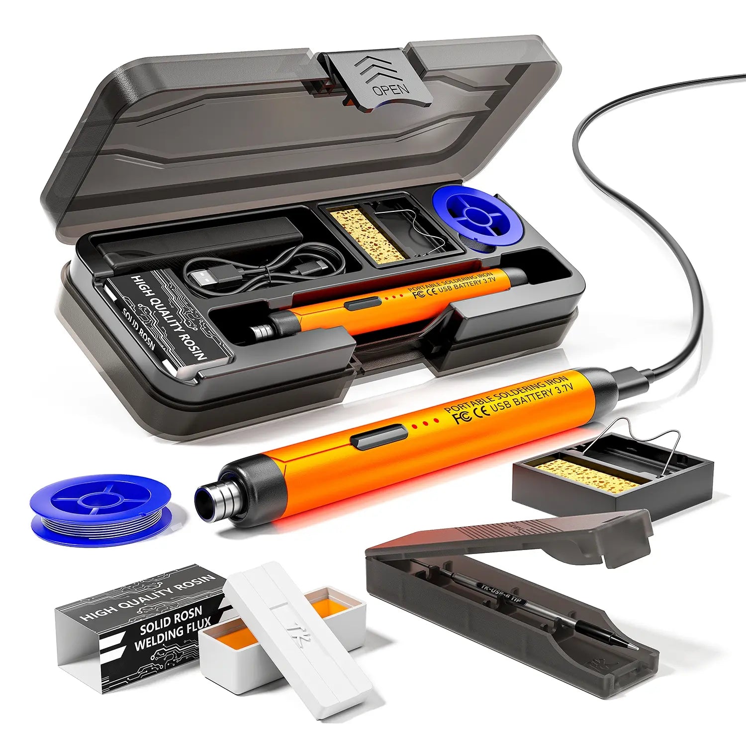 USB or Battery Dual-Use Soldering Iron, 3-Temperature Adjustable Soldering Pen with Accessories for Home and Office Welding