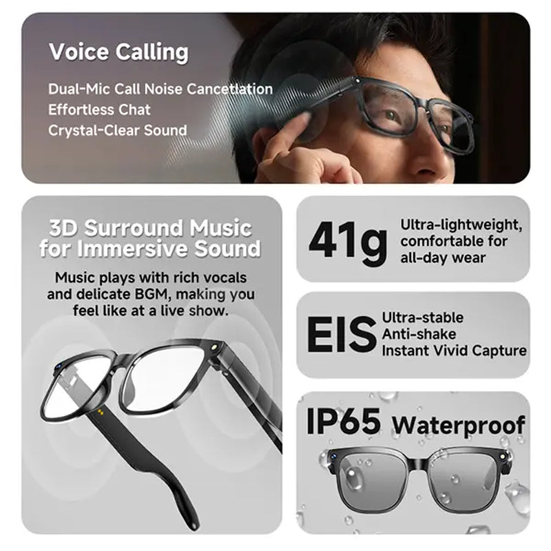 KPEP Smart AI Camera Glasses with 8MP Photochromic Lenses, Button Touch Adjustment for Travel Outdoor Adventures Hands-Free Photography 160+Languages Real-Time Translation Bluetooth Wireless Wearable Video Recording, Summervibes, Mother'S Day Gifts