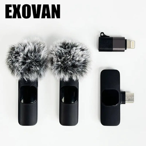 2 Pcs Wireless Mini Microphones for Iphone, Android, Ipad - Mini Wireless Clip-On Microphones Crystal Clear Sound Quality for Recording, Live Streaming,Vlog Microfono Minimic Usb C Interface Smartphone