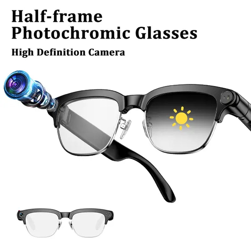 KPEP Smart AI Camera Glasses with 8MP Photochromic Lenses, Button Touch Adjustment for Travel Outdoor Adventures Hands-Free Photography 160+Languages Real-Time Translation Bluetooth Wireless Wearable Video Recording, Summervibes, Mother'S Day Gifts