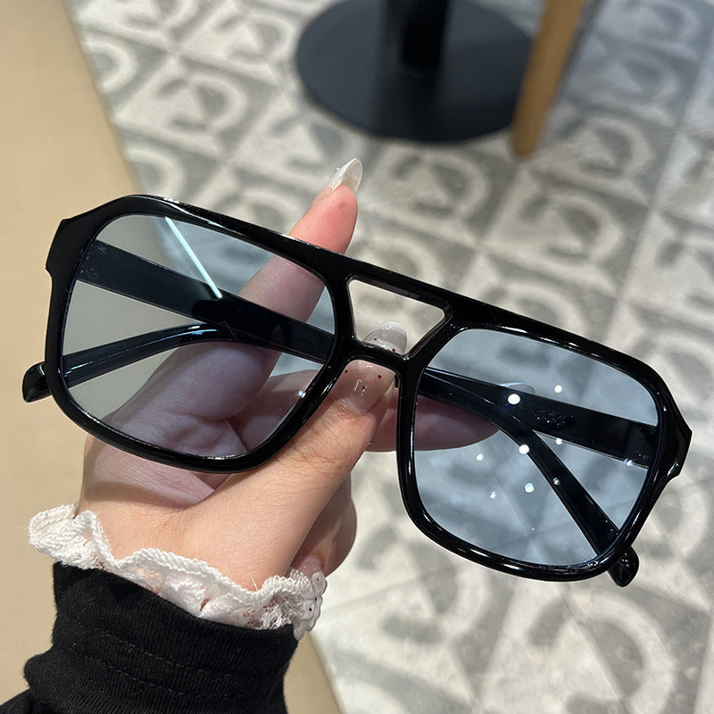 Retro Square Sunglasses – Double Bridge UV Protection, Multi-Color Lens Options