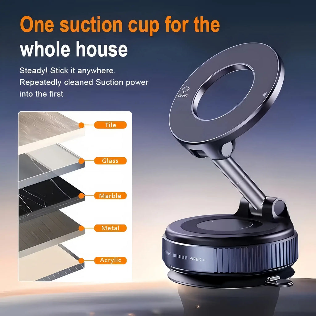 360° Rotating Magnetic Phone Stand, Foldable and Adjustable, Suitable for Car, Desk, Glass Screen, Secure Metal Support, Multi-Scene Use