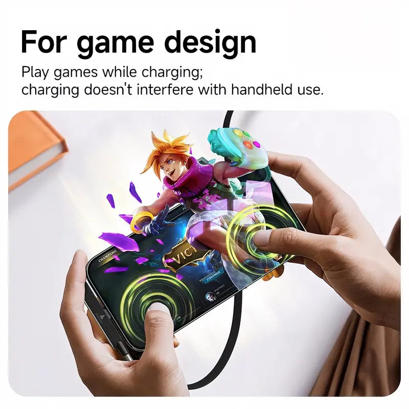 240W Supercharge 2-In-1 Detachable Type-C Charging Cable, Zinc Alloy Silicone Cable with Rotating Invisible Stand, Single-Head Extend Charger for Apple & Samsung Smartphones, Ideal for Gaming & Car Use