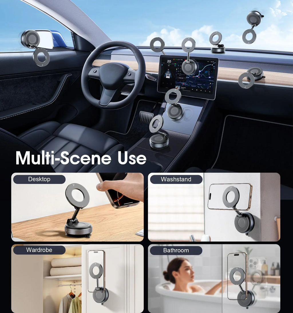 Magsafe Car Mount, for Iphone 12-17 Pro Max,360 Rotate Magnetic Air Vent Phone Holder,Sticky Magnetic Car Mount for Dashboard,Metal,Auto Parts Outdoorfun