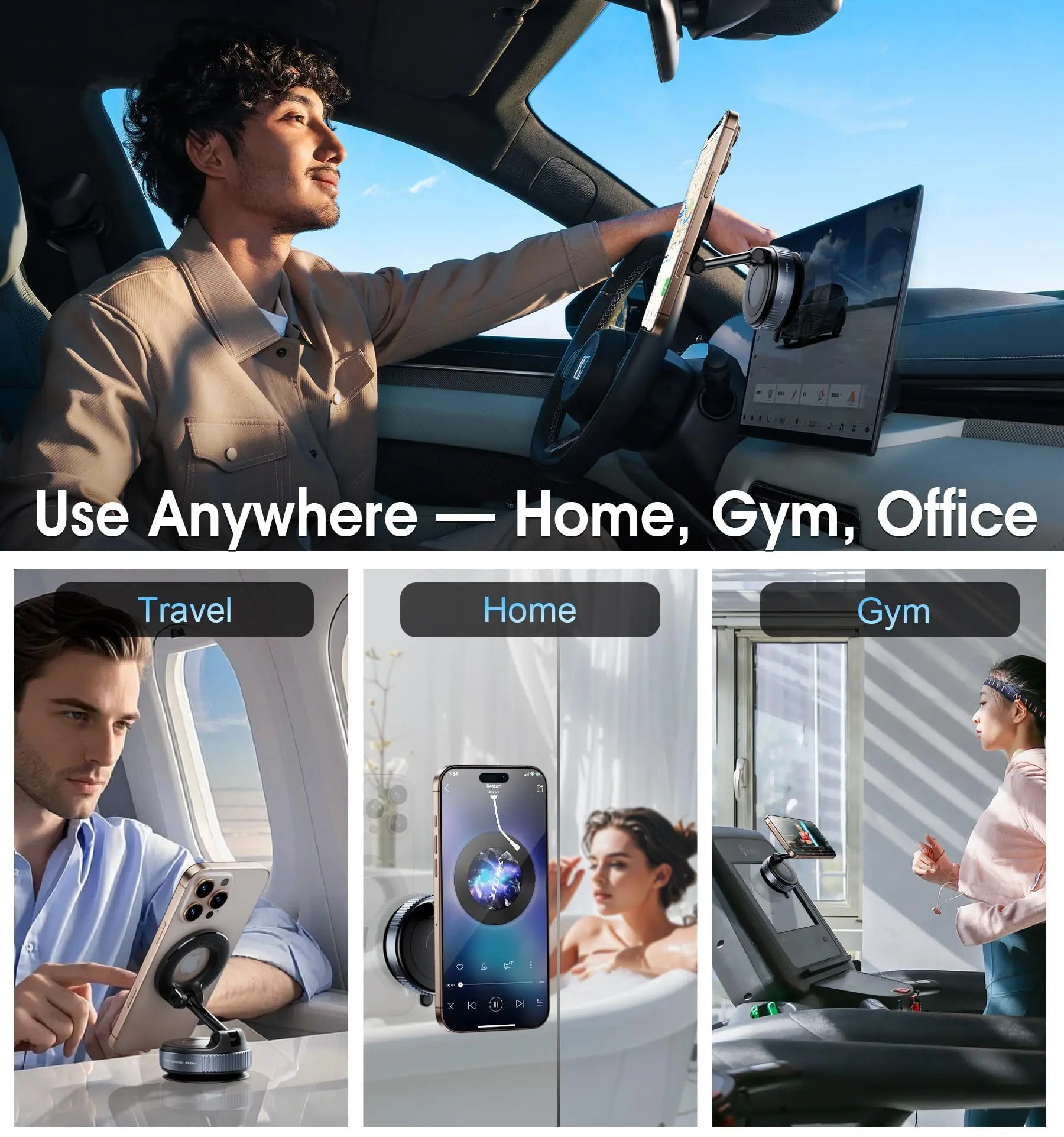 Magsafe Car Mount, for Iphone 12-17 Pro Max,360 Rotate Magnetic Air Vent Phone Holder,Sticky Magnetic Car Mount for Dashboard,Metal,Auto Parts Outdoorfun