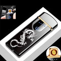 Electric Windproof Metal Lighter Double Arc Flameless Plasma Rechargeable USB Lighter LED Power Display Touch Sensor Lighters