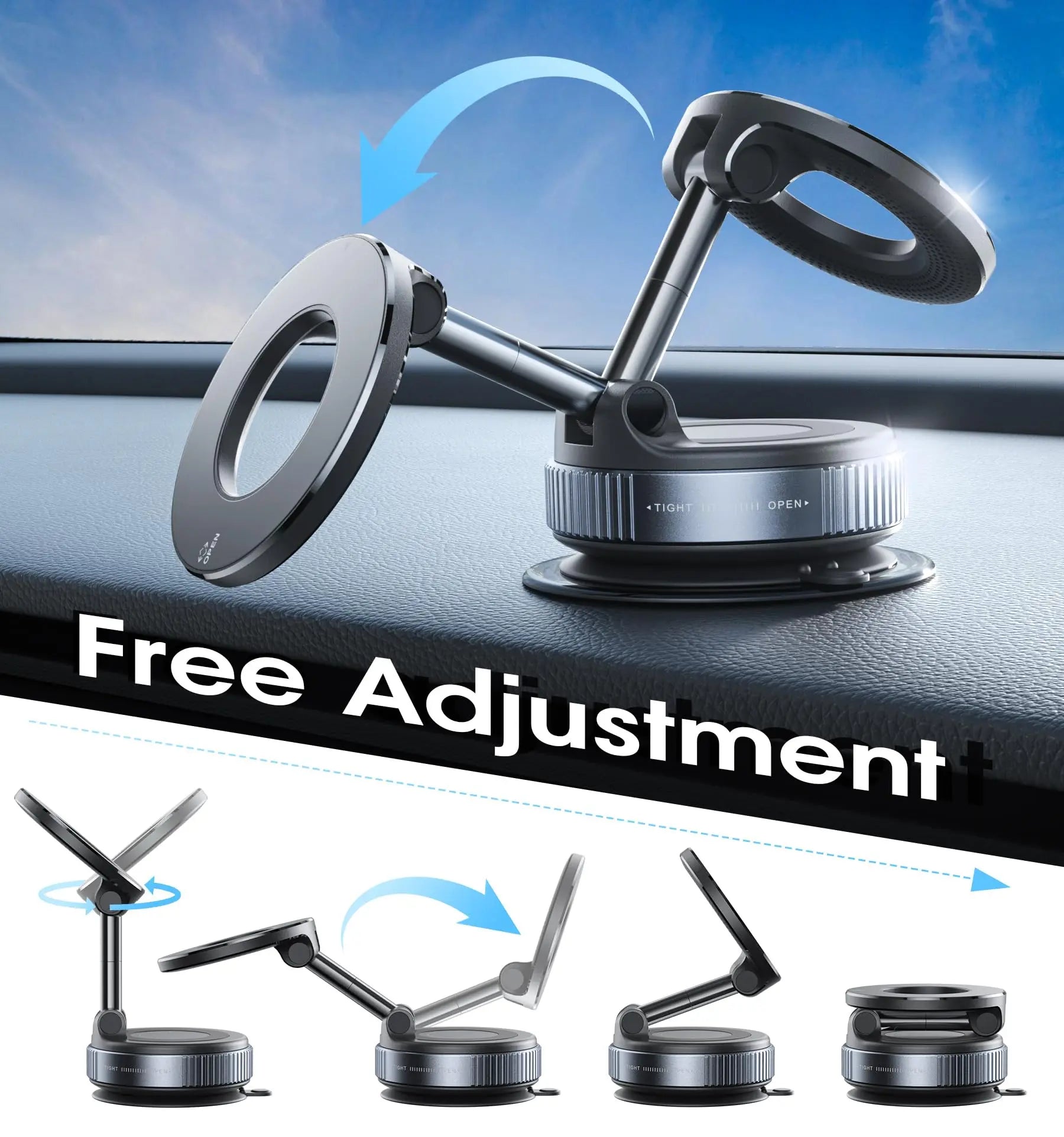 Magsafe Car Mount, for Iphone 12-17 Pro Max,360 Rotate Magnetic Air Vent Phone Holder,Sticky Magnetic Car Mount for Dashboard,Metal,Auto Parts Outdoorfun