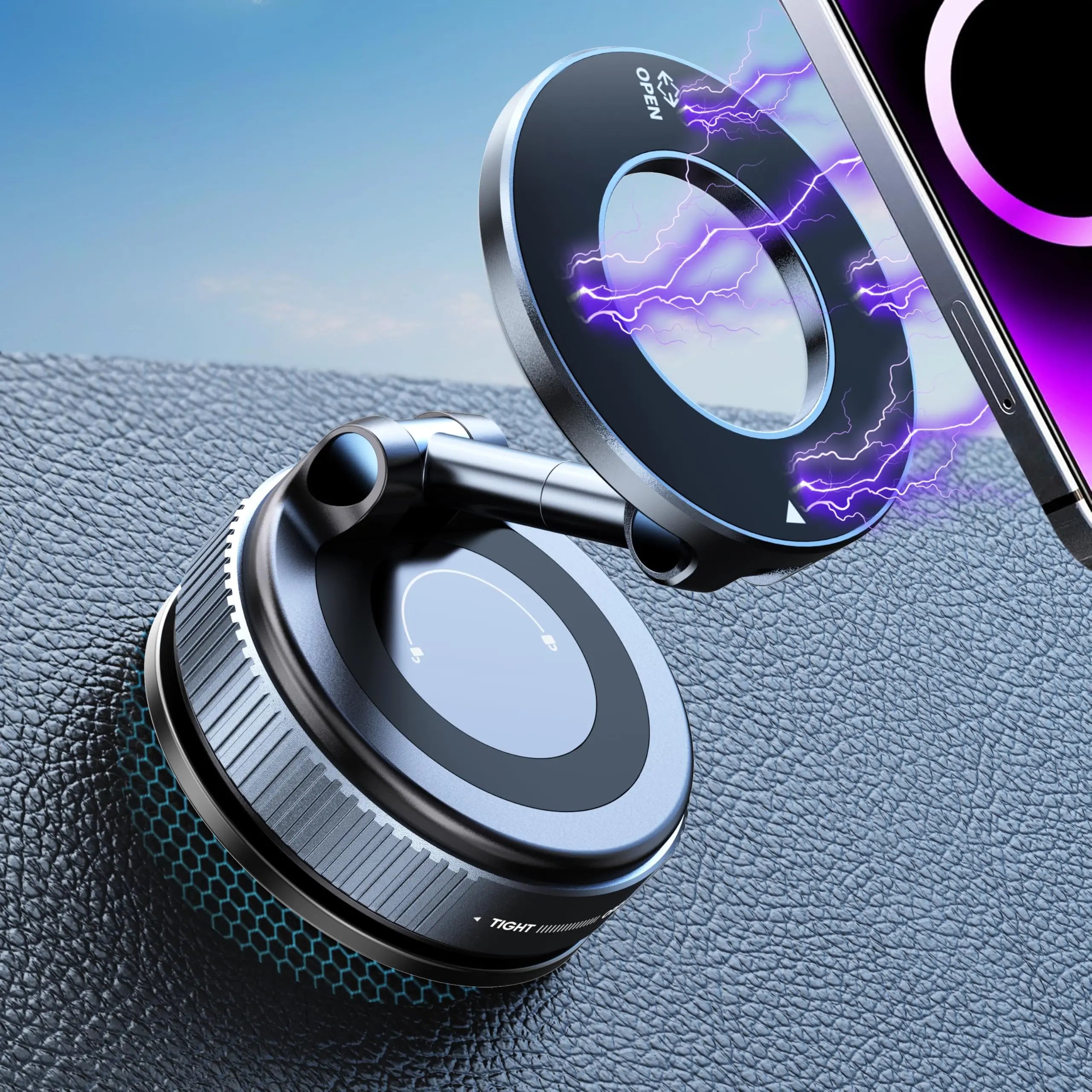 Magsafe Car Mount, for Iphone 12-17 Pro Max,360 Rotate Magnetic Air Vent Phone Holder,Sticky Magnetic Car Mount for Dashboard,Metal,Auto Parts Outdoorfun