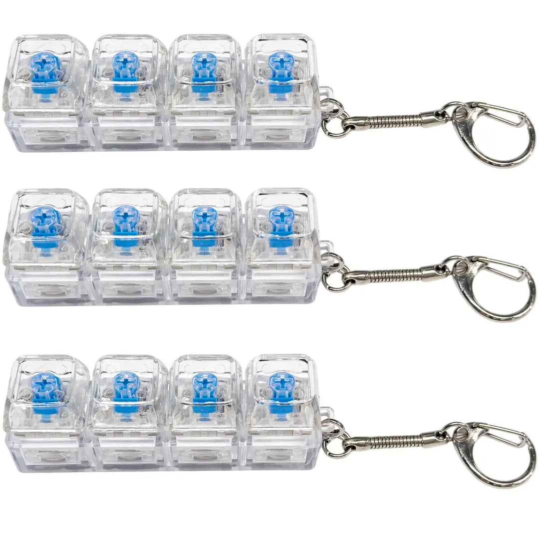 Keyboard Fidget Toy with LED Light, Keyboard Fidget Keychain 4-In-1 Keyboard Decompression Button Finger Clicker Toys, Button Stress Relief Fidget Gifts to Relief Stress
