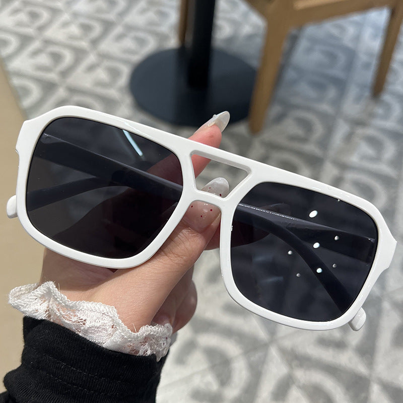 Retro Square Sunglasses – Double Bridge UV Protection, Multi-Color Lens Options
