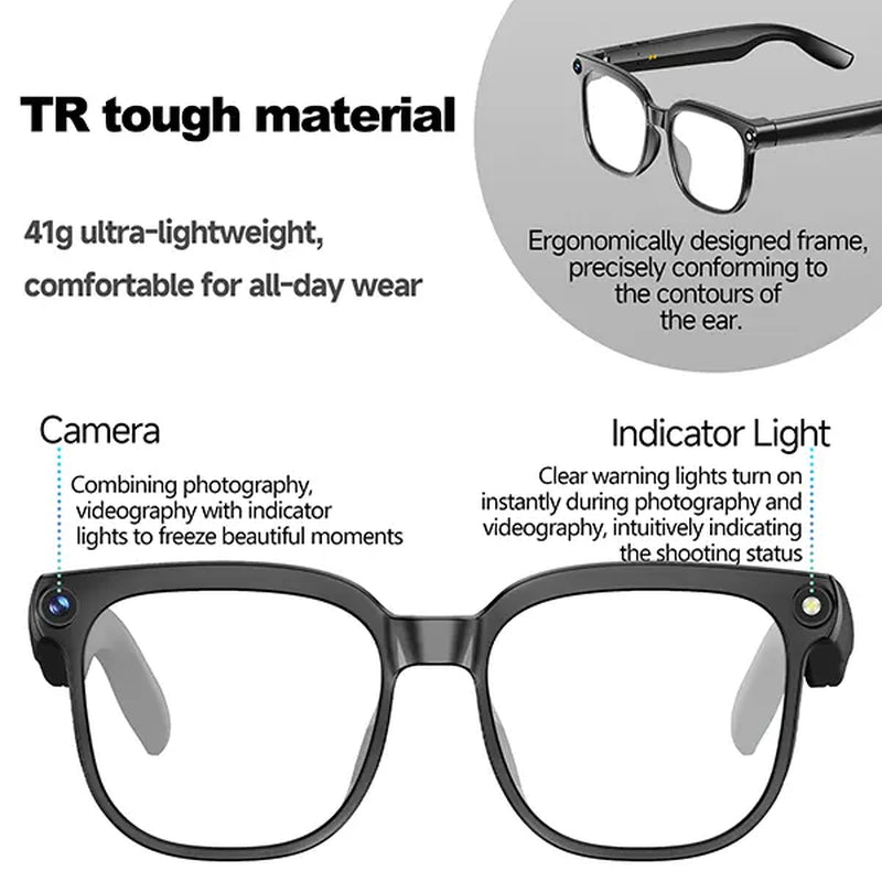 KPEP Smart AI Camera Glasses with 8MP Photochromic Lenses, Button Touch Adjustment for Travel Outdoor Adventures Hands-Free Photography 160+Languages Real-Time Translation Bluetooth Wireless Wearable Video Recording, Summervibes, Mother'S Day Gifts