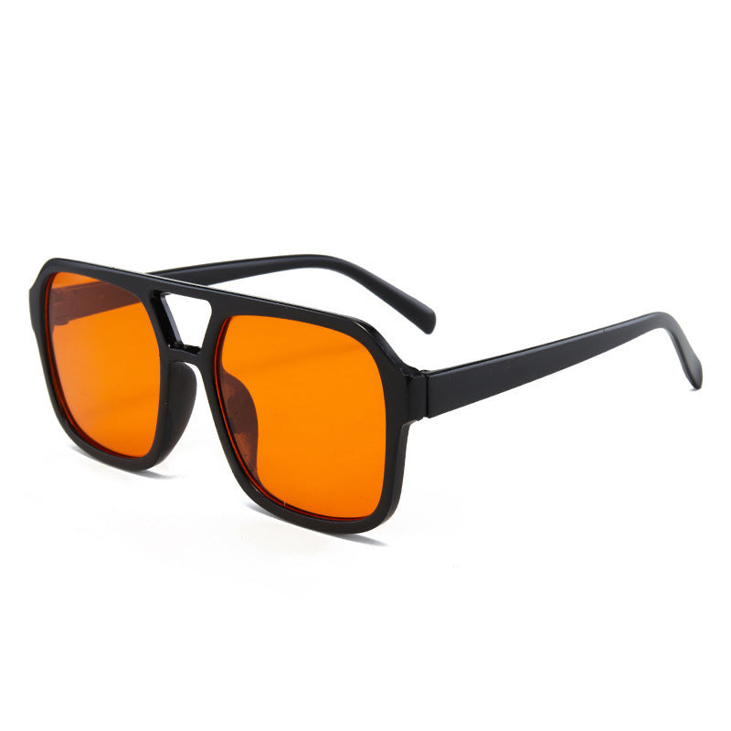 Retro Square Sunglasses – Double Bridge UV Protection, Multi-Color Lens Options