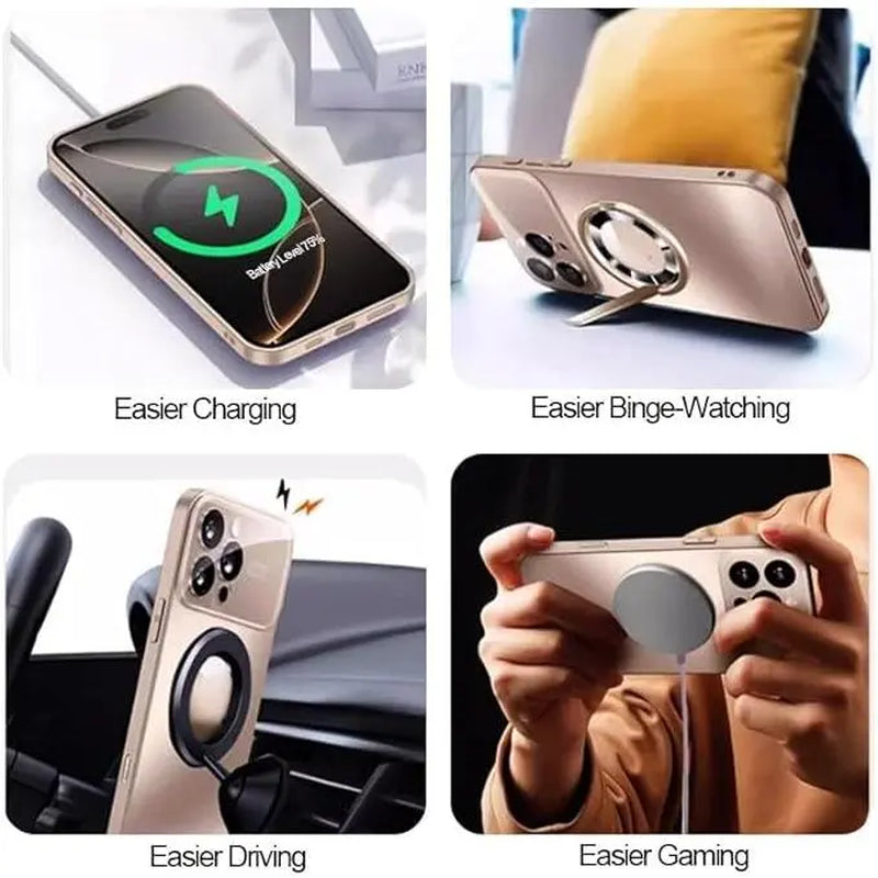 Magnetic Phone Cases Design for Iphone 17/16/15/14 Plus/13/12 Pro Max Case,[Compatible with Magsafe][Full Camera Protection and Shockproof Cover] Large Window Logo View Dust-Proof Matte Phone Case for Iphone 17 Pro Max
