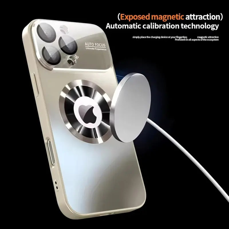 Magnetic Phone Cases Design for Iphone 17/16/15/14 Plus/13/12 Pro Max Case,[Compatible with Magsafe][Full Camera Protection and Shockproof Cover] Large Window Logo View Dust-Proof Matte Phone Case for Iphone 17 Pro Max