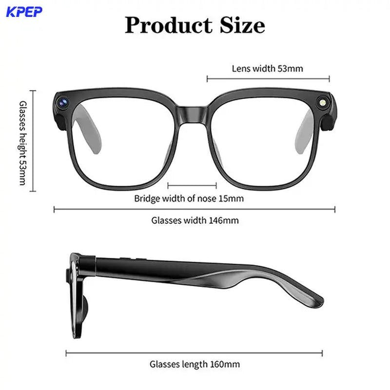 KPEP Smart AI Camera Glasses with 8MP Photochromic Lenses, Button Touch Adjustment for Travel Outdoor Adventures Hands-Free Photography 160+Languages Real-Time Translation Bluetooth Wireless Wearable Video Recording, Summervibes, Mother'S Day Gifts