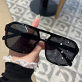 Retro Square Sunglasses – Double Bridge UV Protection, Multi-Color Lens Options