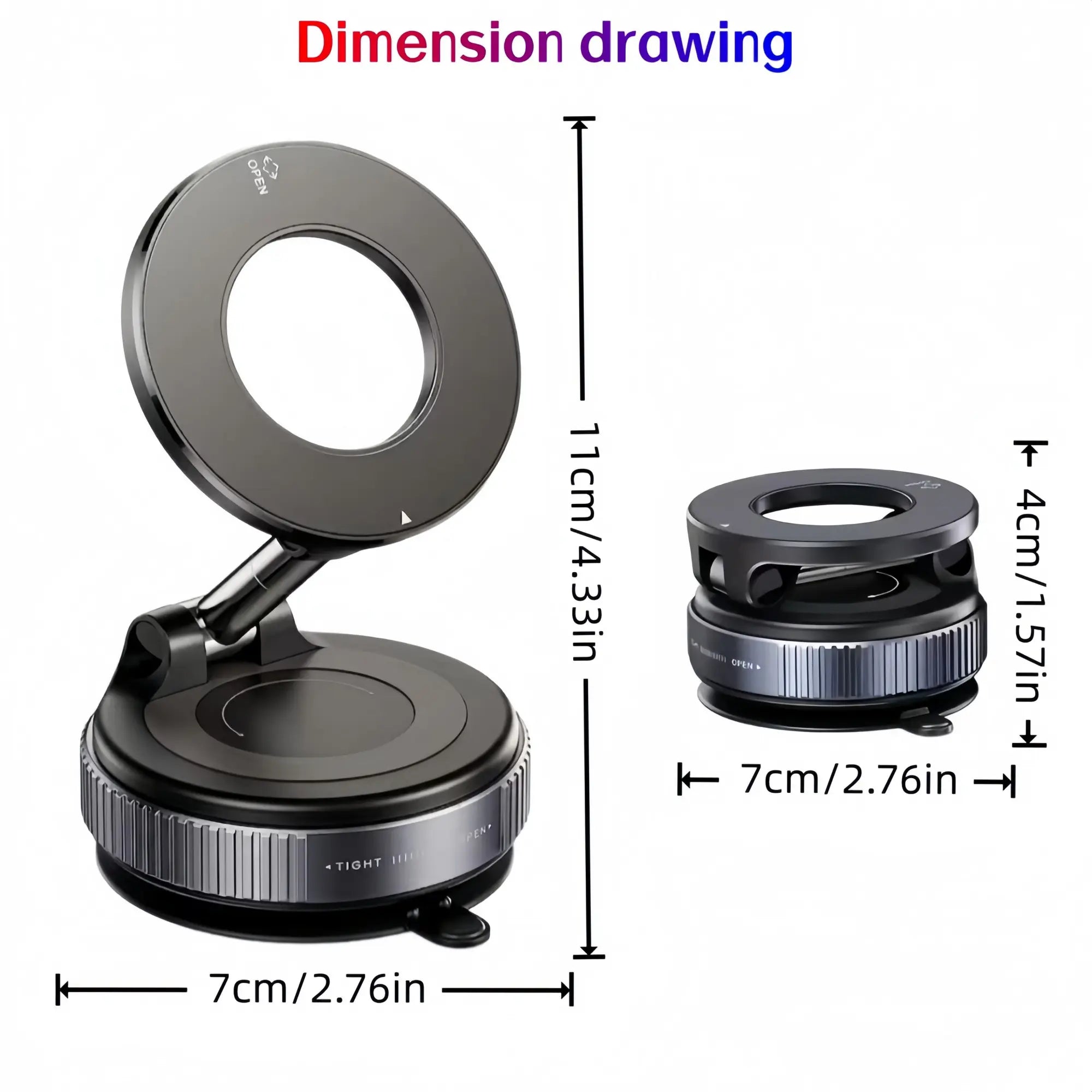 360° Rotating Magnetic Phone Stand, Foldable and Adjustable, Suitable for Car, Desk, Glass Screen, Secure Metal Support, Multi-Scene Use