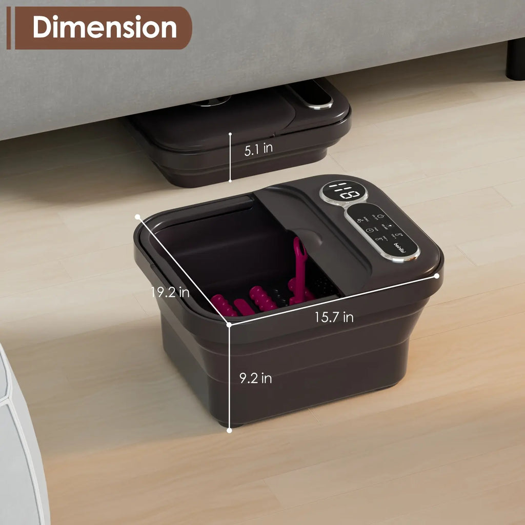 Foldable, Self-Heating Foot Cleaner Machine; Temperature-Controlled Foot Basin with Massage Rollers, Bubbles, and a Removable Footrest—The Perfect Gift for Family and Friends, and an Excellent Choice for Mother'S Day Gifts.